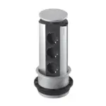 Möbelix Einbausteckdose Evoline Port Edelstahl Silberf. 3-Fach