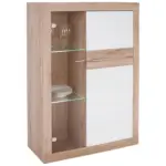 Möbelix Vitrine Malta B: 96 Cm Inkl. Beleuchtung, Eiche Dekor/weiß