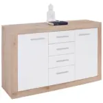 Möbelix Sideboard B: 138 cm Malta, San Remo Eiche Dekor/Weiß
