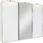 Möbelix Schwebetürenschrank mit Spiegel 298 cm Sonate Rom, Weiß
