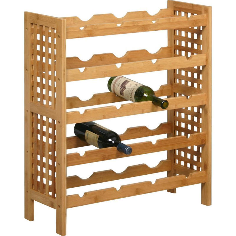 Weinregal Bambus Natur 20 Flaschen Bxh: 63x73 Cm