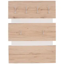 Garderobenpaneel Moya Weiß /eichefarben B: 70 Cm 6 Haken