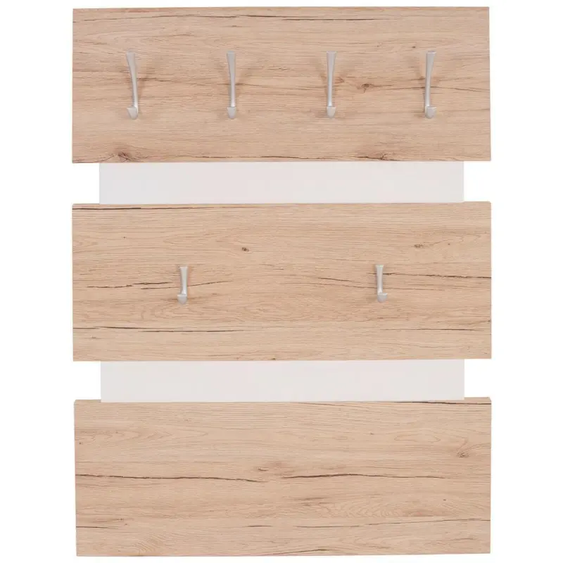 Garderobenpaneel Moya Weiß /eichefarben B: 70 Cm 6 Haken