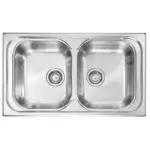 M&ouml;belix Sp&uuml;le 1002440 Edelstahl Bxt: 79x50 Cm Doppelbecken