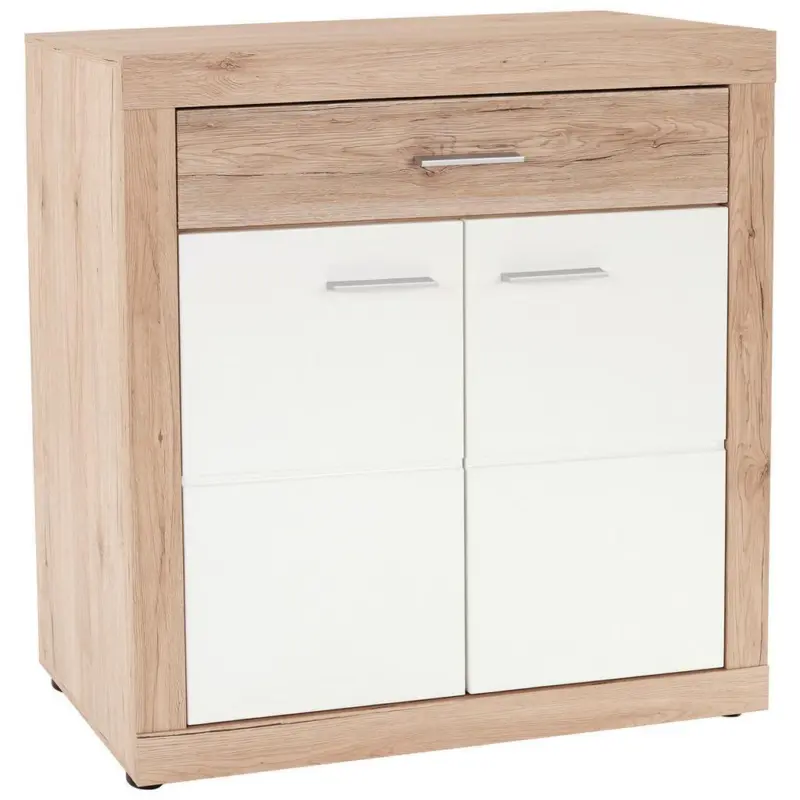 Kommode 95 cm Malta Eiche Dekor/Weiß