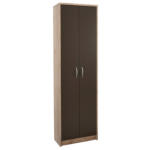 Möbelix Drehtürenschrank 55 cm San Remo Hell/ Moorbraun Dekor