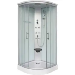 Duschkabine Rumba Komplett-Set Eckeinstieg, mit Massagedüsen