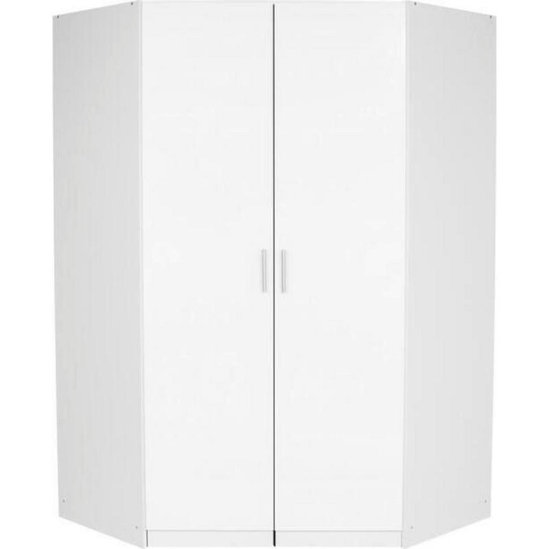 Eckschrank 117 cm Celle, Weiß Hochglanz