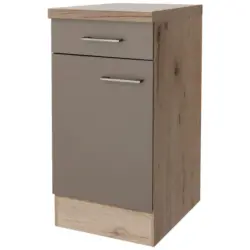 Küchenunterschrank Riva 40 cm Champagner/Eiche + Lade