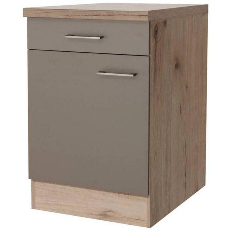 Küchenunterschrank Riva 60 cm Champagner/Eiche Dekor + Lade