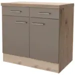 Möbelix Küchenunterschrank Riva 80 cm Champagner/Eiche Dekor + Laden