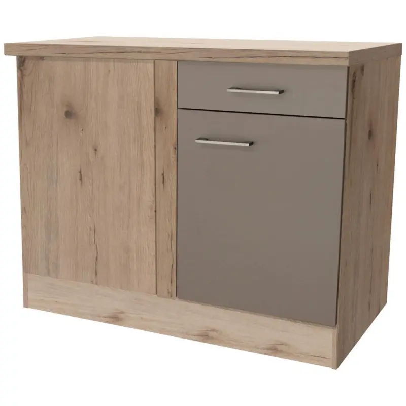 Eckunterschrank Riva 110 cm Champagner/Eiche Dekor 1 Tür