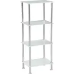 Möbelix Regal Mit Glasfächern Glare B 40cm, Edelstahl/weiß