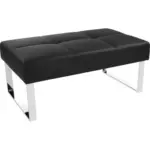 Möbelix Sitzbank Gepolstert Schwarz / Chrom Rab B: 140 Cm