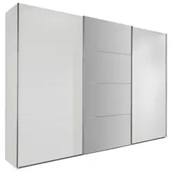Schwebetürenschrank Mit Spiegel 270cm Ernie, Alpinweiß Dekor