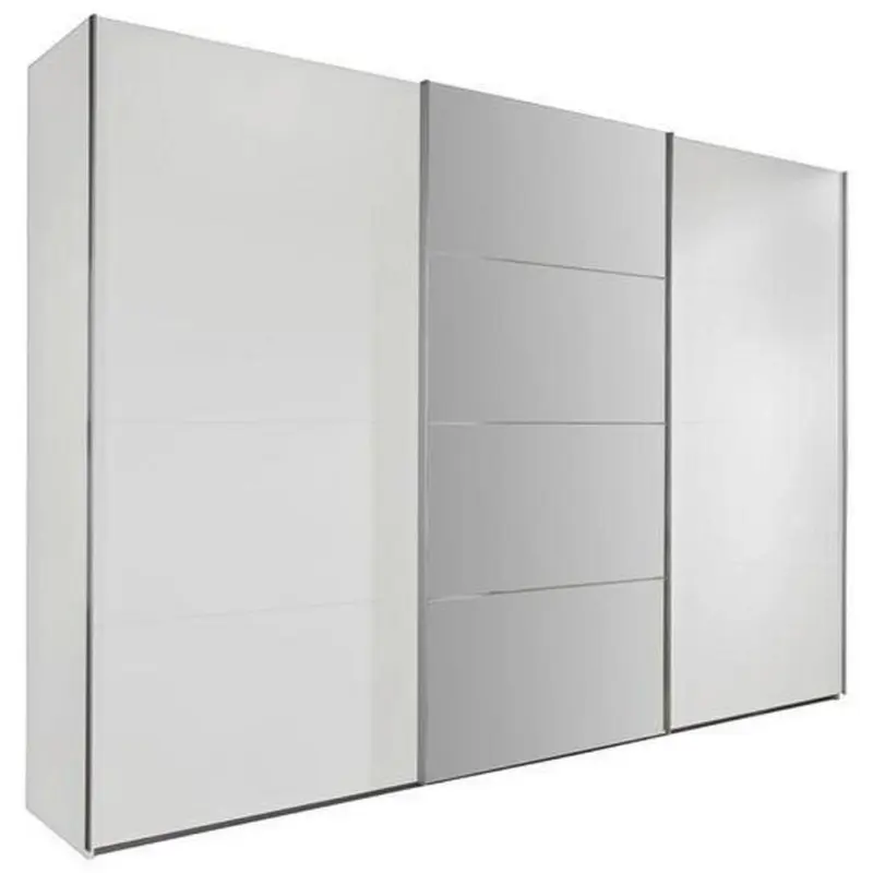 Schwebetürenschrank Mit Spiegel 270cm Ernie, Alpinweiß Dekor
