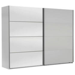 Schwebetürenschrank Mit Spiegel 225cm Ernie, Weiß Dekor