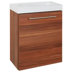 Waschbecken mit Unterschrank Fantasy B: 40 cm Nuss Dekor