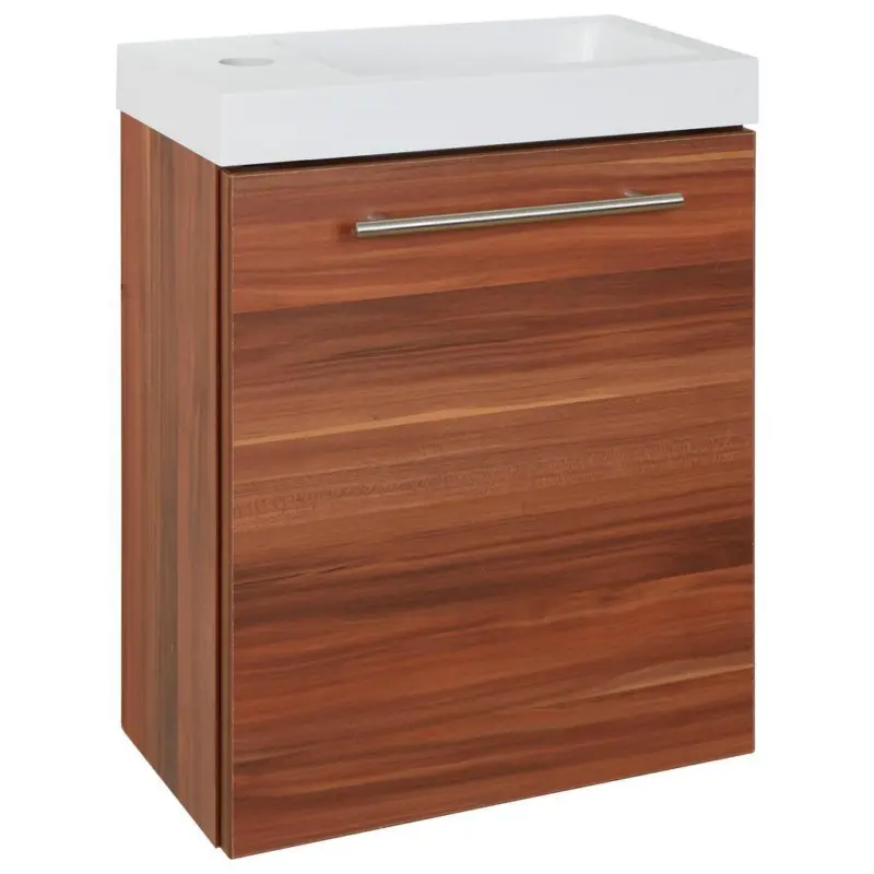 Waschbecken mit Unterschrank Fantasy B: 40 cm Nuss Dekor