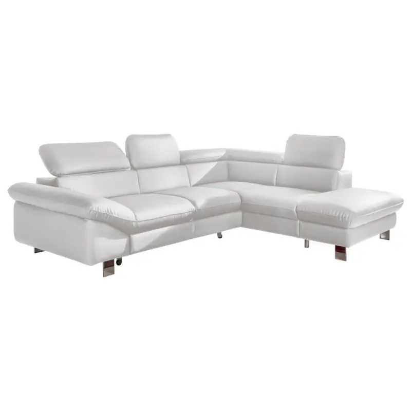 Ecksofa Mit Schlaffunktion Driver Weiß Lederlook