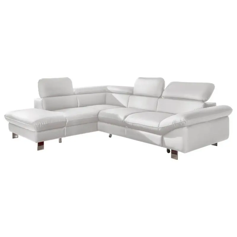 Ecksofa mit Schlaffunktion Driver Weiß Lederlook