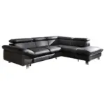 Möbelix Ecksofa mit Schlaffunktion Driver Schwarz Lederlook