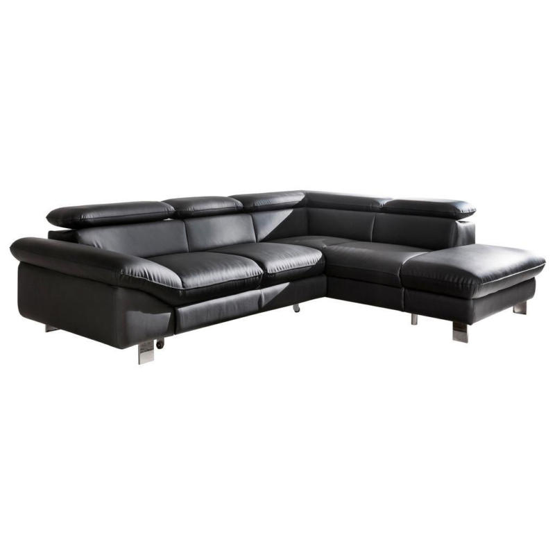 Ecksofa mit Schlaffunktion Driver Schwarz Lederlook