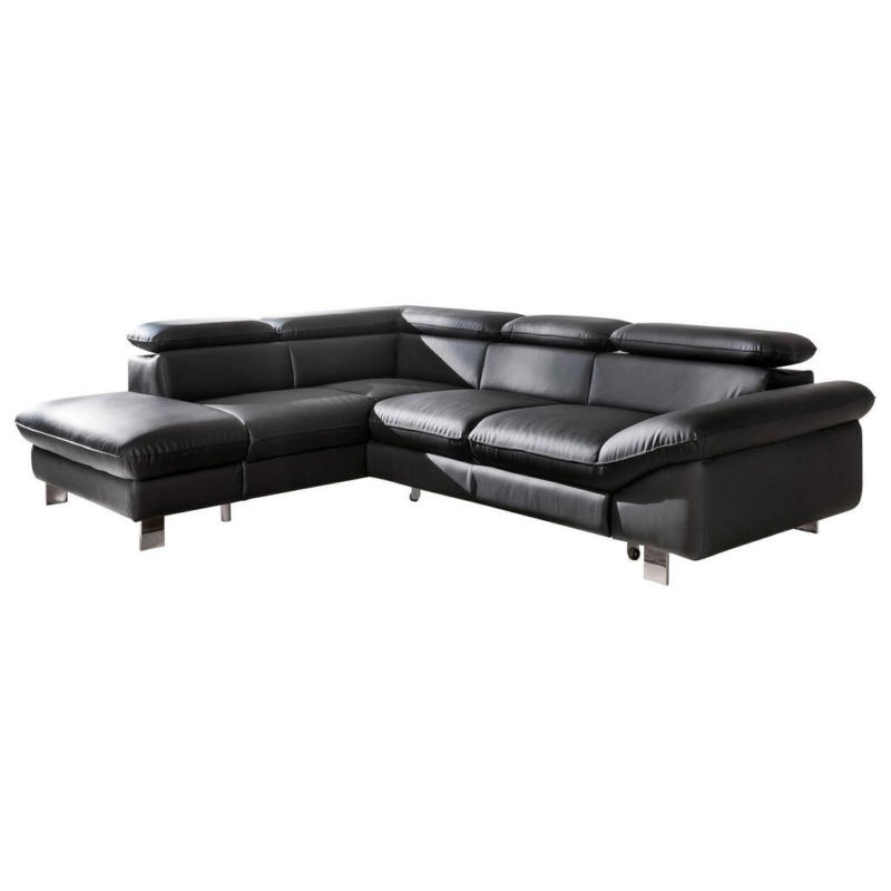 Ecksofa Mit Schlaffunktion Driver Schwarz Lederlook