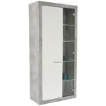Möbelix Vitrine Malta B: 96 Cm Inkl. Beleuchtung, Betonoptik/weiß