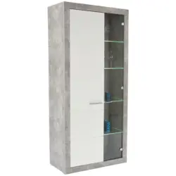 Vitrine Malta B: 96 Cm Inkl. Beleuchtung, Betonoptik/weiß