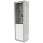 Möbelix Vitrine Malta B: 64 Cm Inkl. Beleuchtung, Betonoptik/weiß