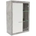 Möbelix Vitrine Malta B: 96 Cm Mit Beleuchtung Betonoptik/weiß
