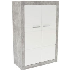 Highboard B: 96 Cm Malta, Betonoptik/weiß