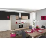 M&ouml;belix K&uuml;chenzeile Riva ohne Ger&auml;te 270 cm Champagner/Eiche Dekor