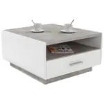 Möbelix Couchtisch Mit Stauraum Avensis, Betonoptik/weiß