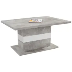 Couchtisch Mali, Betonoptik Hell/Wei&szlig;