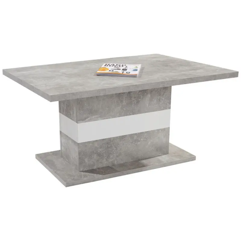 Couchtisch Mali, Betonoptik Hell/Wei&szlig;