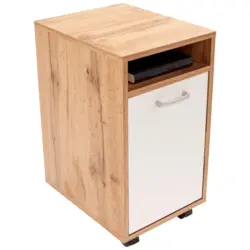 Rollcontainer Eiche/weiß Laurenc 33x59,5x38 Cm