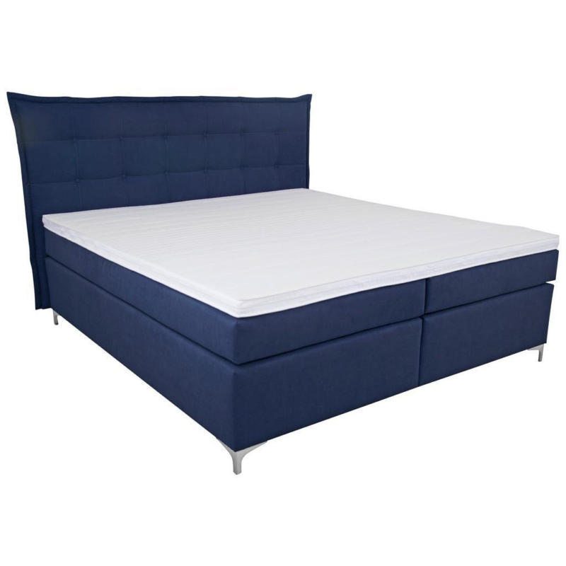 Boxspringbett mit Topper 180x200 Blau Fabio