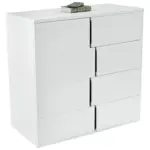 Möbelix Kommode Grifflos B 100cm Split, Weiß/schwarz