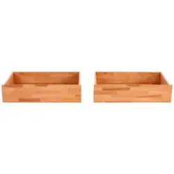 Bettkasten Set Elisabeth B: 88 Cm Buche Massiv + Rollen
