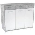 Möbelix Kommode B 144 cm Q-Big New, Beton Optik/Weiß