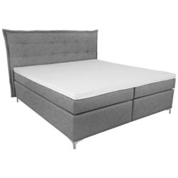 Boxspringbett mit Topper 180x200cm Fabio, Grau