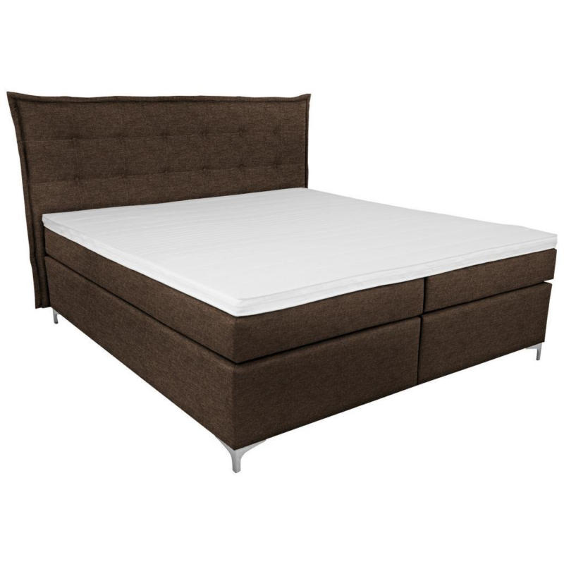 Boxspringbett mit Topper 180x200cm Fabio, Braun