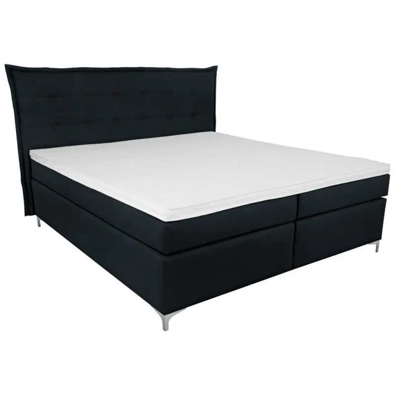 Boxspringbett Mit Topper 180x200 Fabio Schwarz