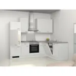 Möbelix Einbauküche Eckküche Möbelix Wito mit Geräten 280x170 cm Grau/Weiß Elegant