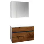 Möbelix Badmöbel-set 3-tlg. Inkl. Led Koper B: 80 Cm Eiche Dekor