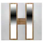 Möbelix Drehtürenschrank Mit Spiegel 225cm Diver, Weiß/ Eiche Dekor