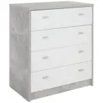 Möbelix Kommode B 74cm 4-You New, Beton Optik/Weiß