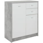 Möbelix Kommode B 74cm 4-You New, Beton Optik/Weiß